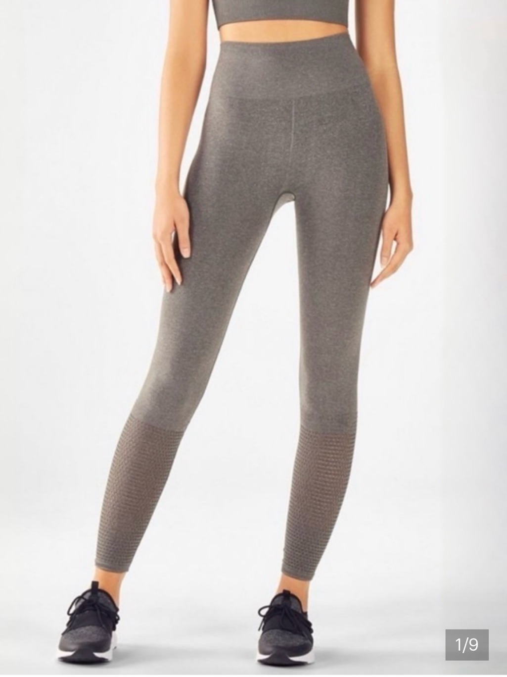 Nwt Fabletics Seamless Mesh Leggings- Charcoal Grey